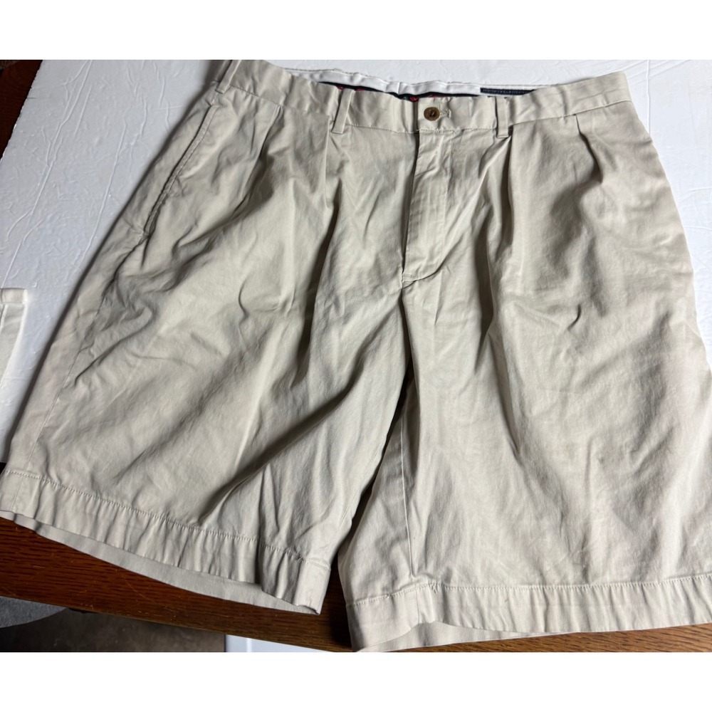 Polo Golf Ralph Lauren‎ Mens 34 Cream Khaki Fairway Fit Pleated Stretch Shorts